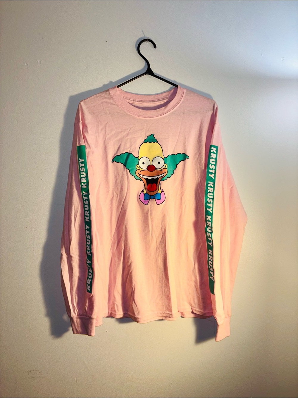 Rusty Pink Long Sleeve Tee with Green Sleeve Panels